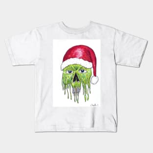 Dripping Green Santa Kids T-Shirt